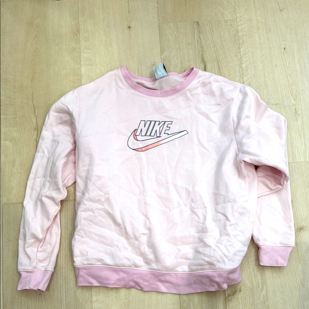 Pink Nike Sweatshirt. Size Large. Fits like medium